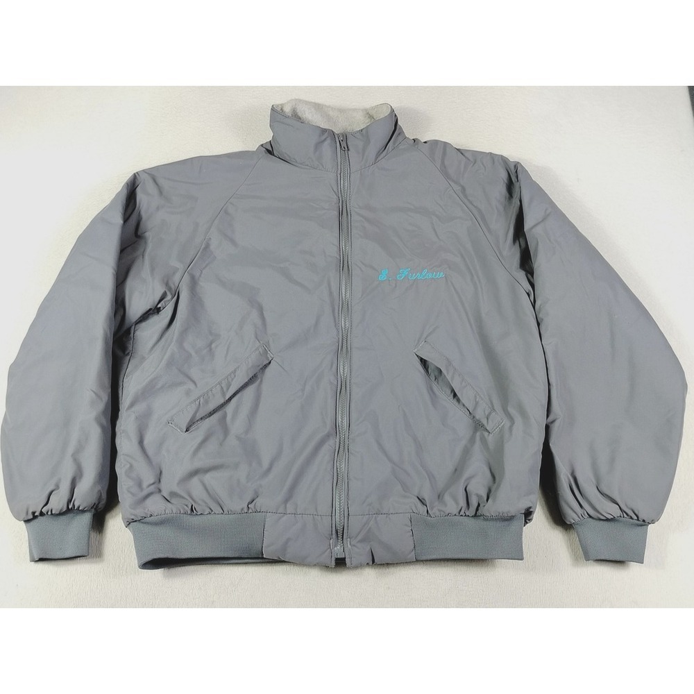 Vintage Dunbrooke Jacket Mens XL Gray Fleece Lined Bomber Advanced Arts Logo